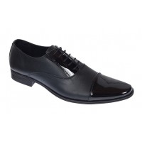 Pantofi eleganti barbati din piele naturala - Model cu varf lacuit Nicholas